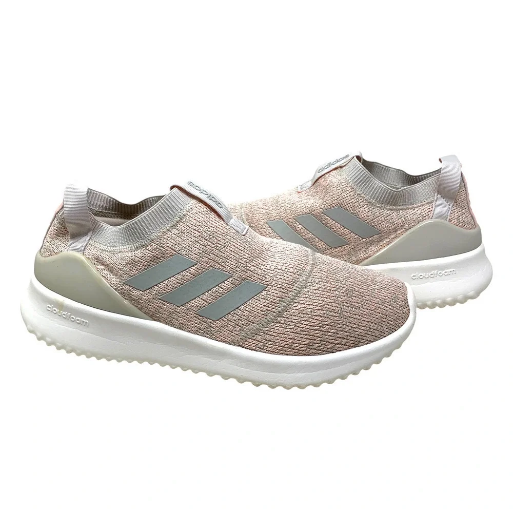 Adidas Ultimafusion Cloudfoam Pink/Gray Knit Slip On Sneakers Sz 10 B75967